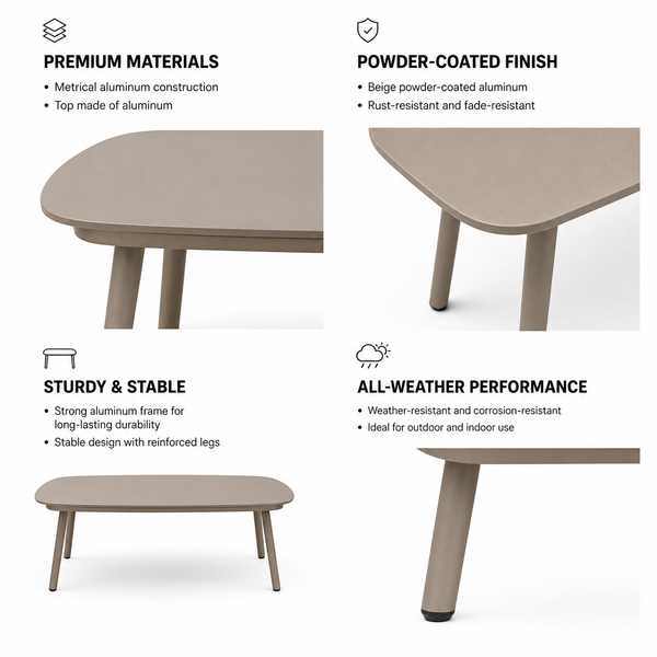 Marbella Coffee Table — Aluminium Outdoor Furniture