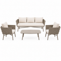 Marbella Rope 5-Seater Sofa Set — Resort Style Outdoor Set with Coffee Table