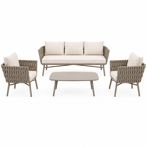 Marbella Rope 5-Seater Sofa Set — Resort Style Outdoor Set with Coffee Table