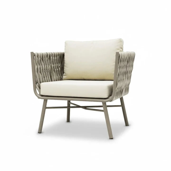 Marbella Rope Armchair — Aluminium Outdoor Sofa, 1-Seater