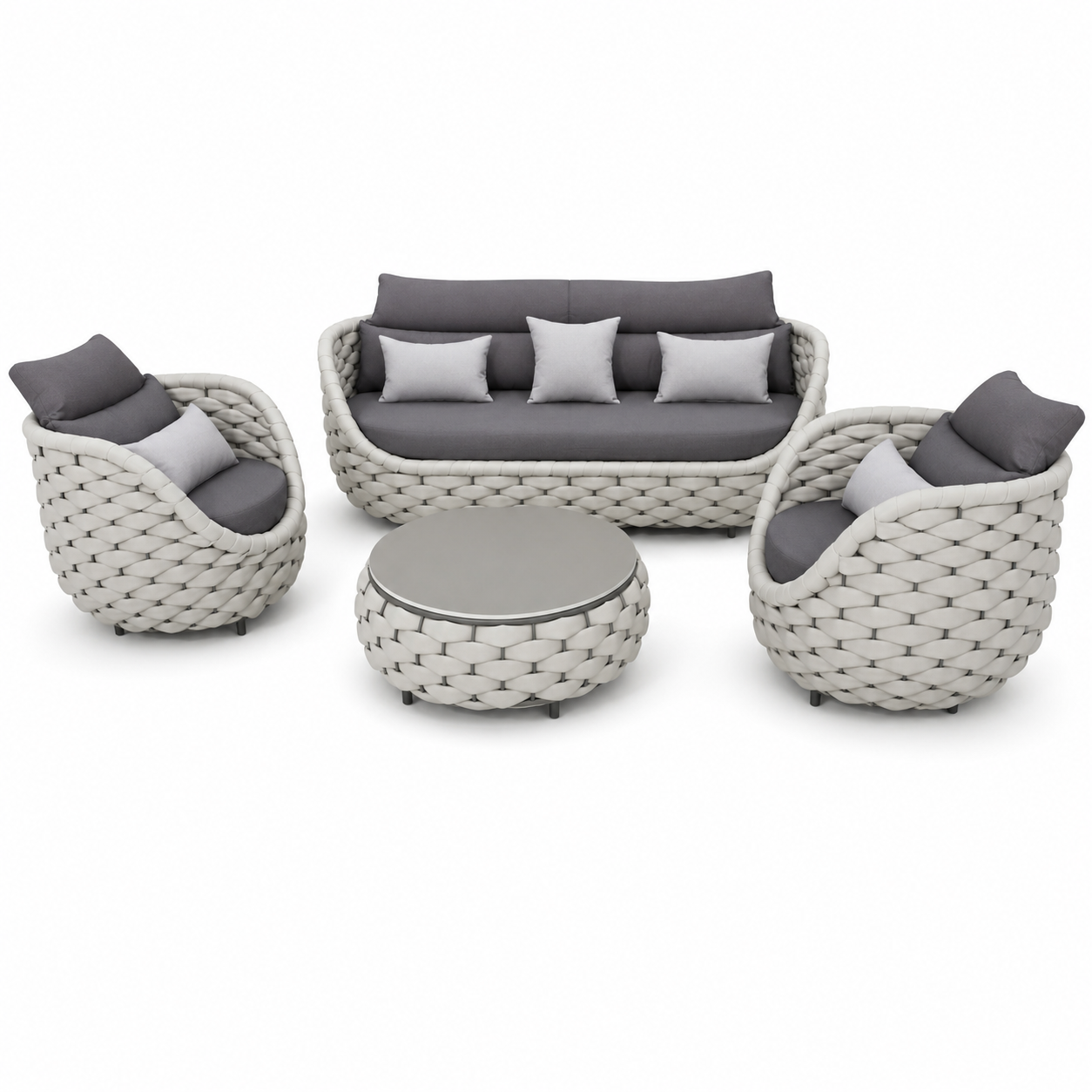 Palma Rope 5-Seater Sofa Set — Modular Outdoor Sofa Set with Coffee Table