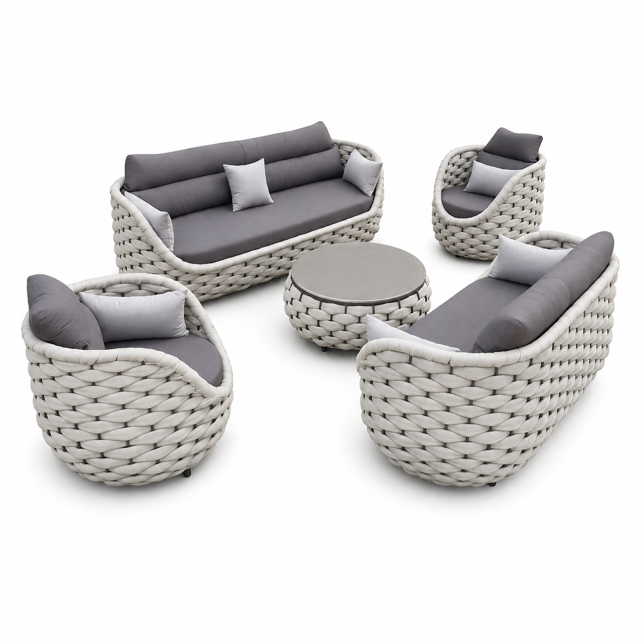 Palma Rope 7-Seater Sofa Set — Modular Outdoor Sofa Set with Coffee Table Main image
