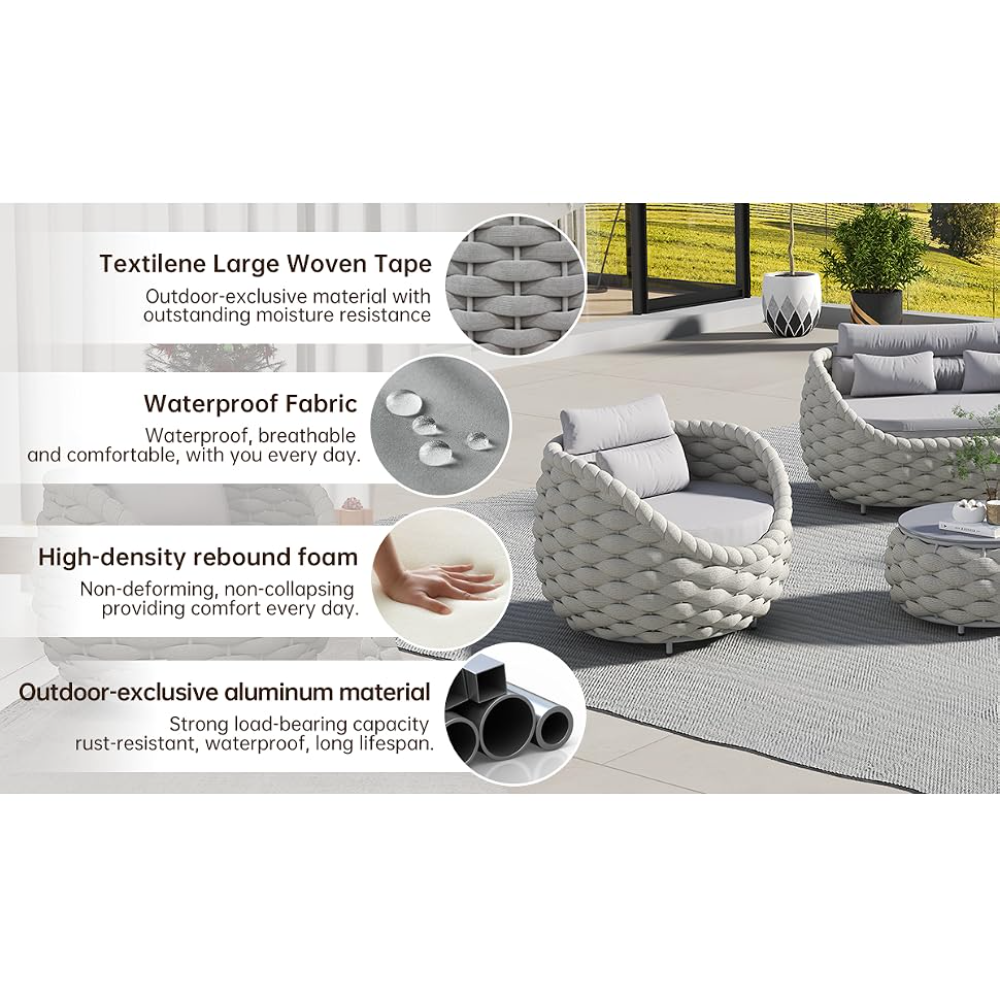 Palma Rope Armchair — Modular Outdoor Sofa, 1-Seater