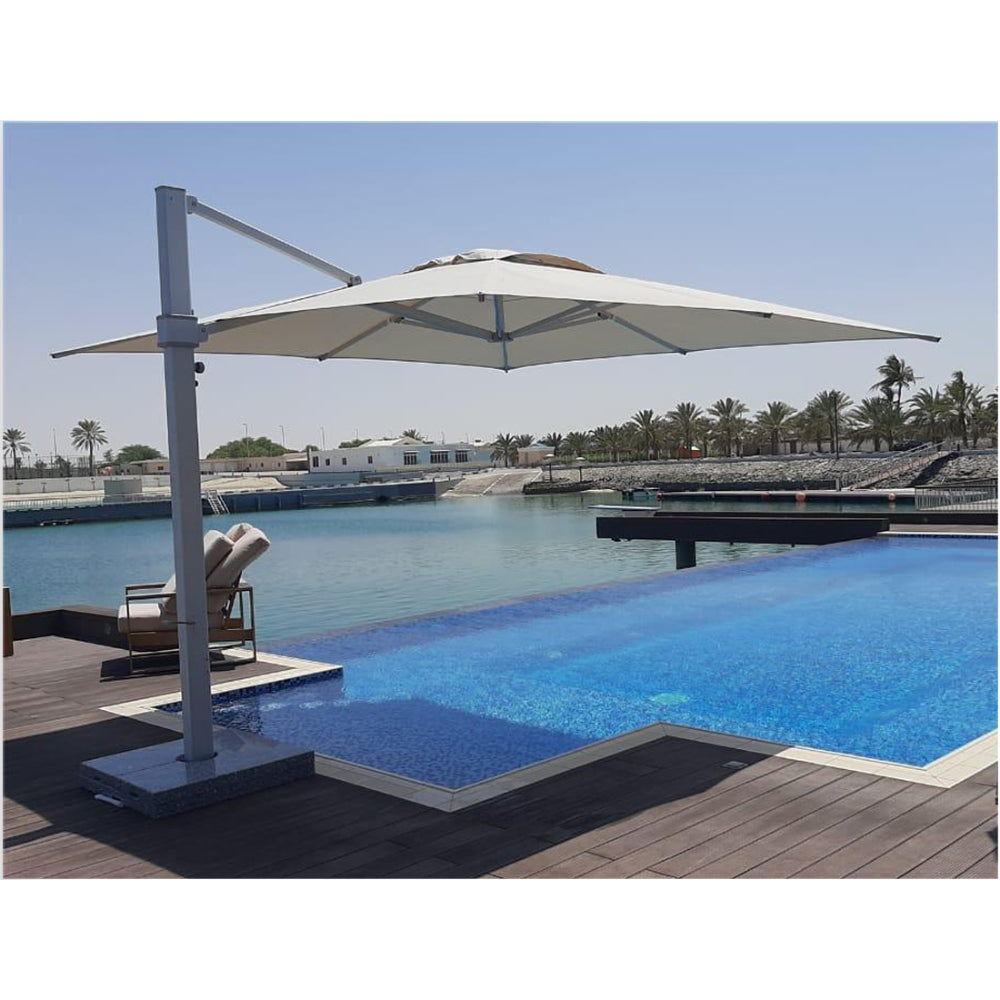 Patio 4x4M Giant Luxury Outdoor Cantilever Umbrella with Aluminum Frame & Olefin Canopy