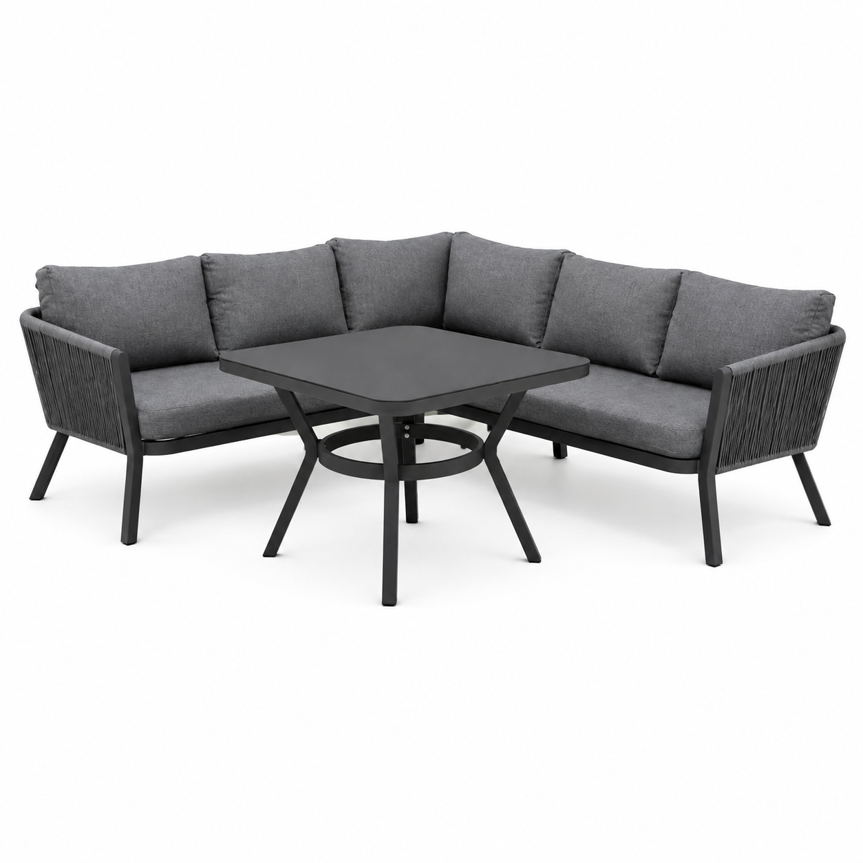 Positano Rope L-Shape Corner Sofa Set with Coffee Table — Outdoor Sectiona Main image