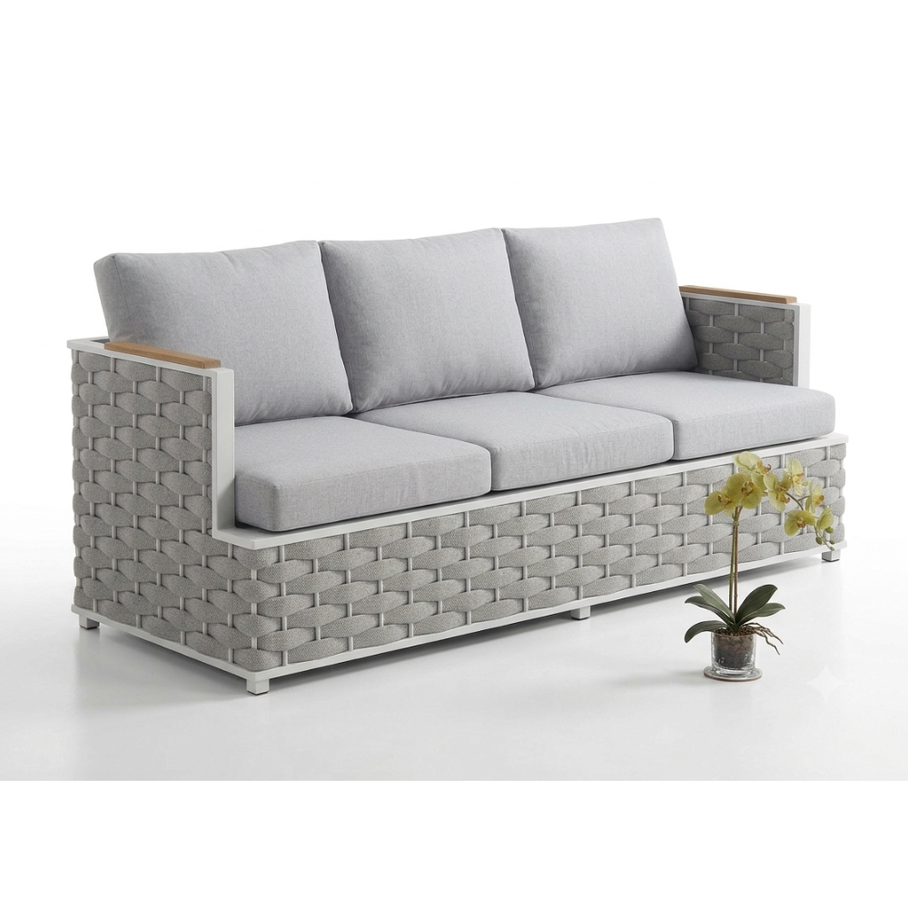 Patio 5-Seater Rope Style Aluminum Sofa Set