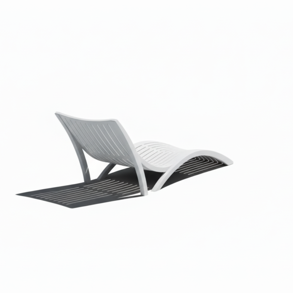 Patio White Resin In-Pool Curved Lounger