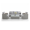 Patio 5-Seater Rope Style Aluminum Sofa Set