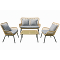 Patio Elegant Rattan 4-Piece Outdoor Seating Set