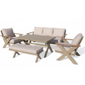 Patio Outdoor Comfort Collection: Sofa, Chairs & Table