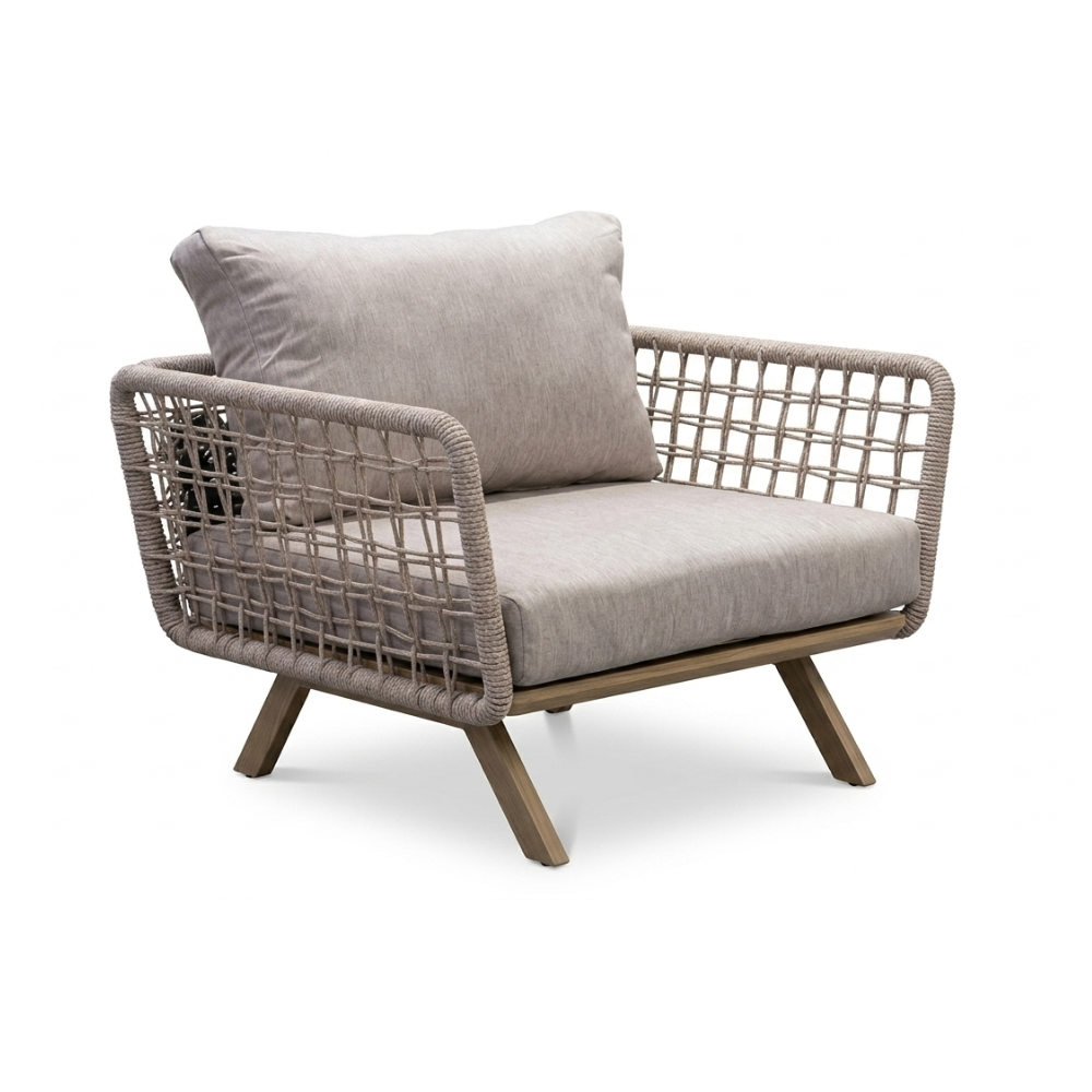 Patio Luxury Rope Outdoor Sofa Set with Coffee Table (Aluminum)
