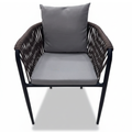 Patio Elegant Rope-Design Outdoor Armchair