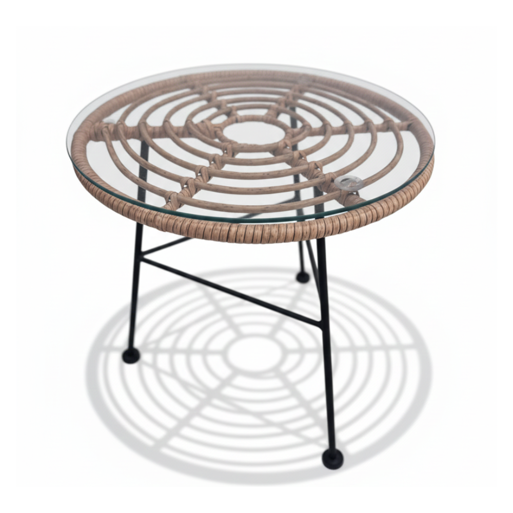 Patio Modern Glass-Top Accent Table Stylish, Minimalist, and Perfect for Any Space