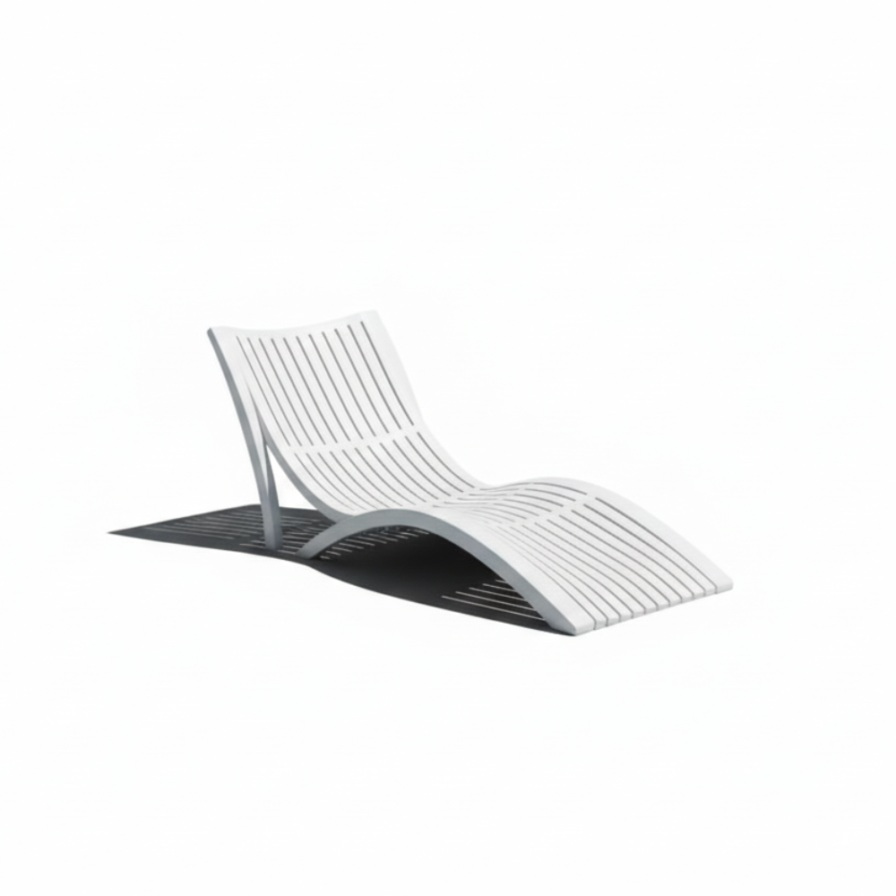Patio White Resin In-Pool Curved Lounger