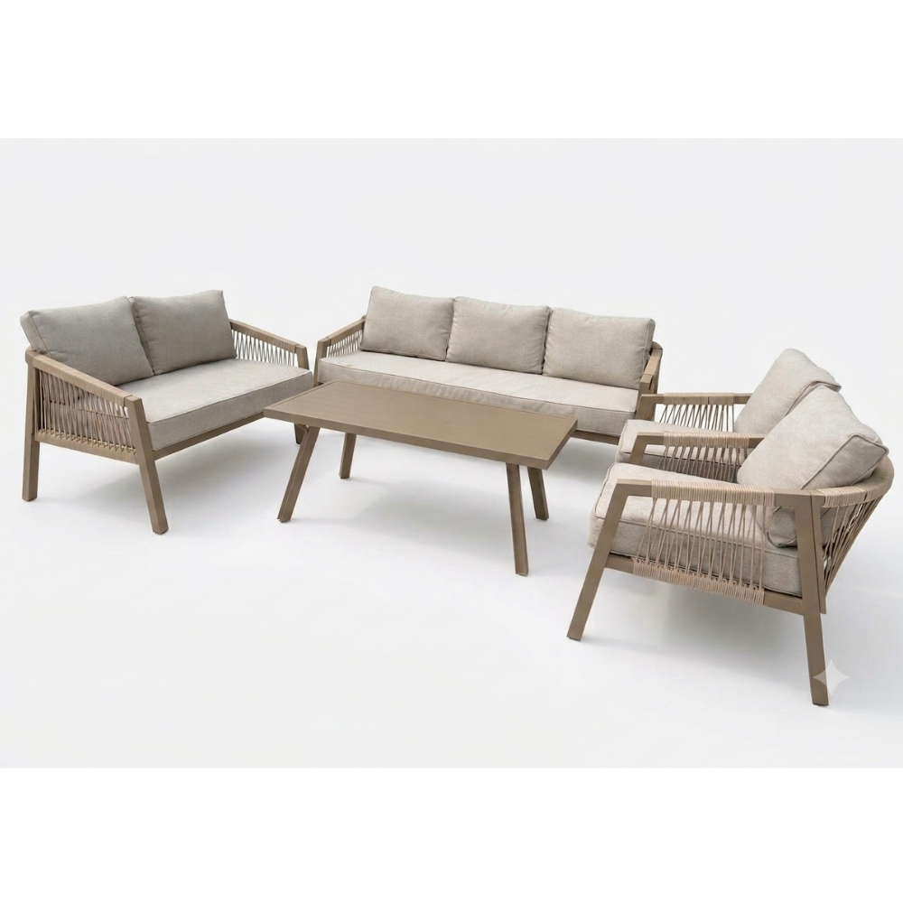 Patio 7-Seater Outdoor Garden Sofa with Weather-Resistant Fabric, Comfy Cushions