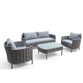 Patio 5-Seater Aluminum Outdoor Sofa Set with Coffee Table