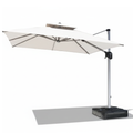 Patio 3x3m Cantilever Outdoor Umbrella with Solar LED Lights - White