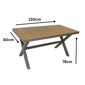 Patio Aluminum Outdoor Dining Table for 6 People Stylish & Weather-Resistant