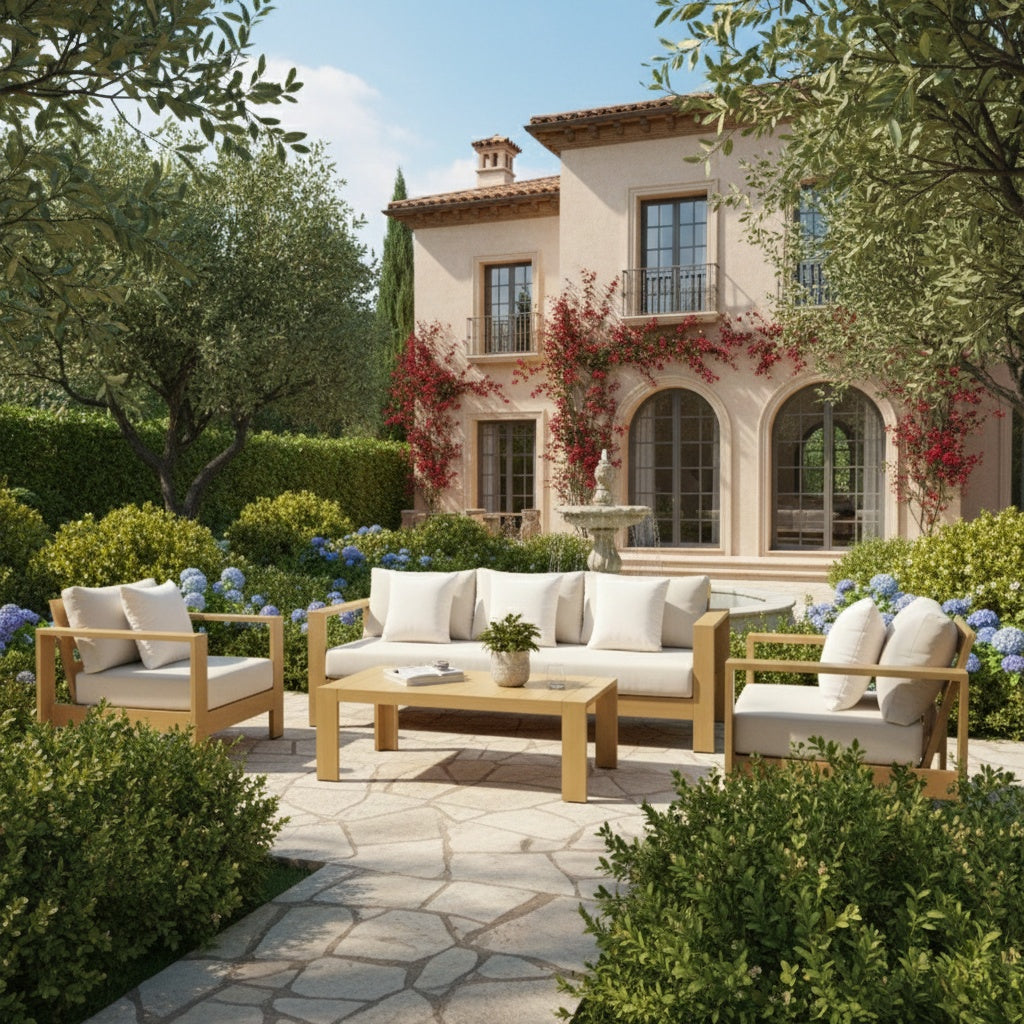 Patio Outdoor Lounge Set with Coffee & Side Table