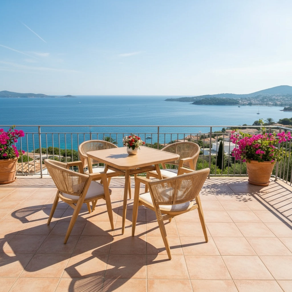 Patio Aluminum Alloy 4-Seater Outdoor Dining Set