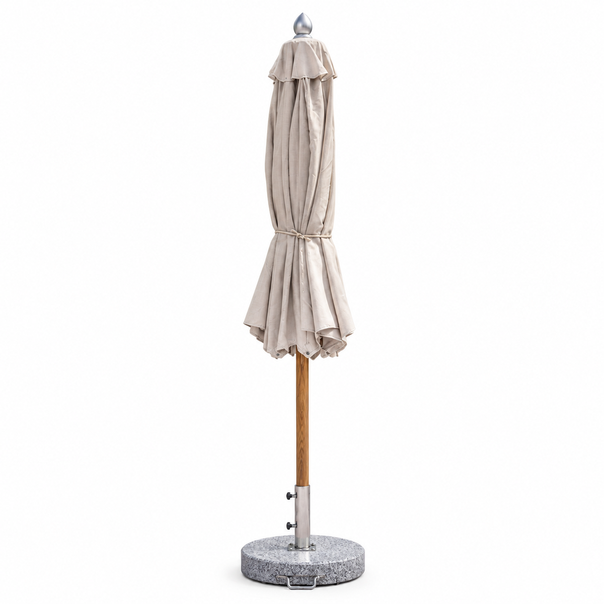 Patio 3M Central Pole Outdoor Umbrella with Aluminum Frame & Fabric Canopy - Wooden/Beige