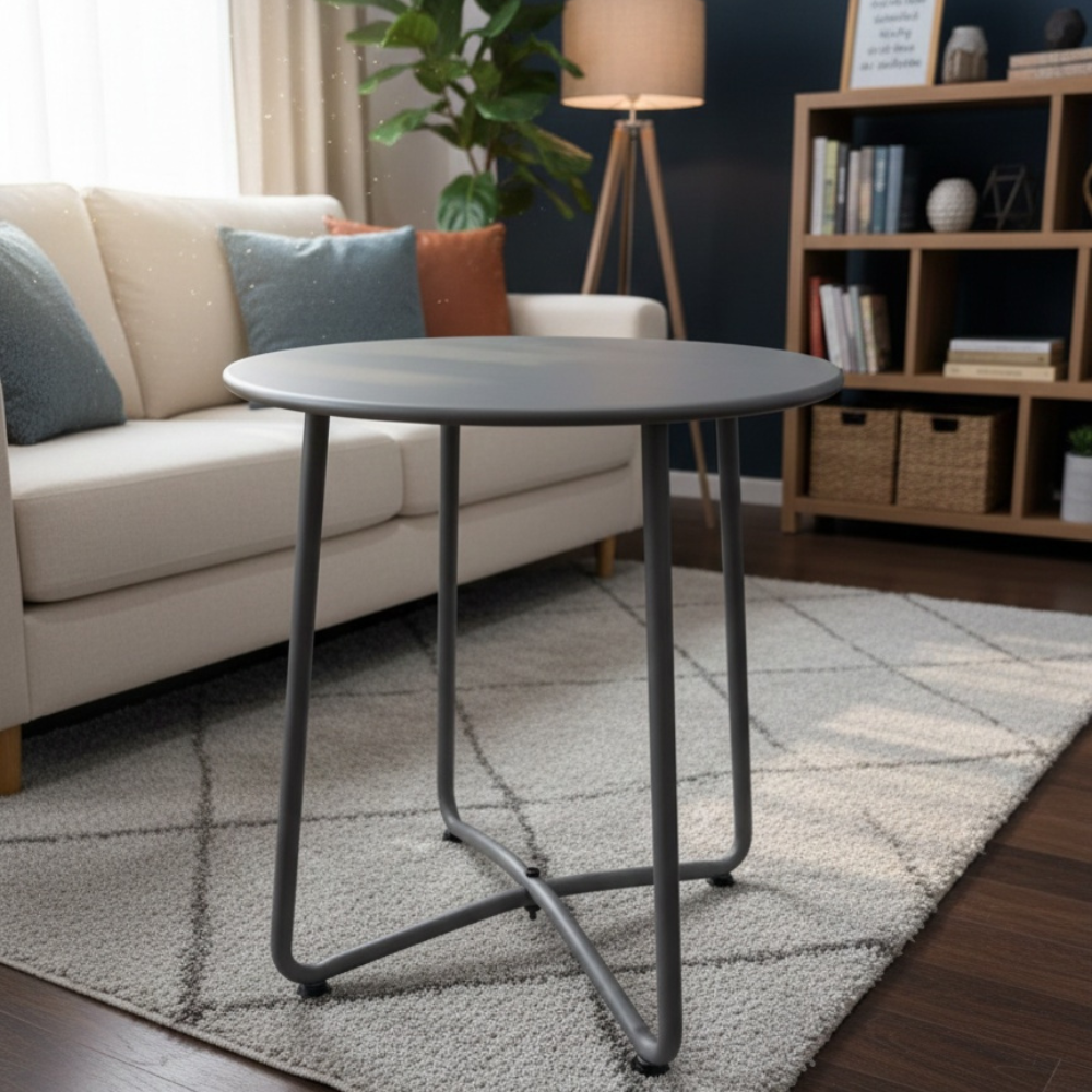 Patio Modern Round Metal Side Table