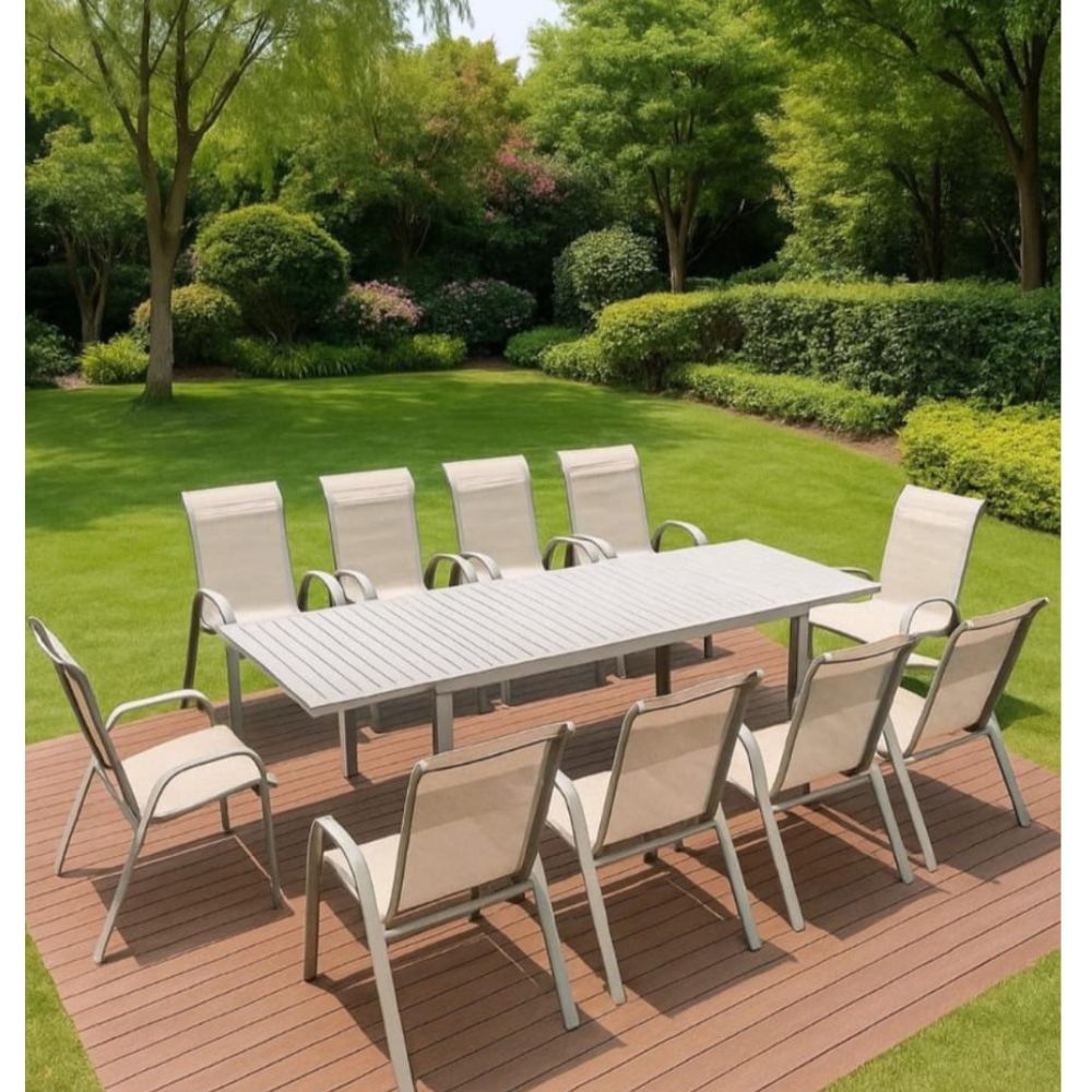 Patio Large Outdoor Dining Set with Aluminum Frame