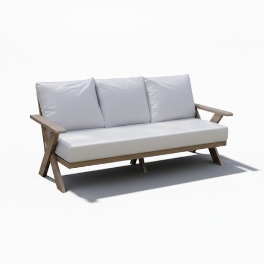 Patio 9-Seater Molded Plywood Outdoor Sofa Set, Beige